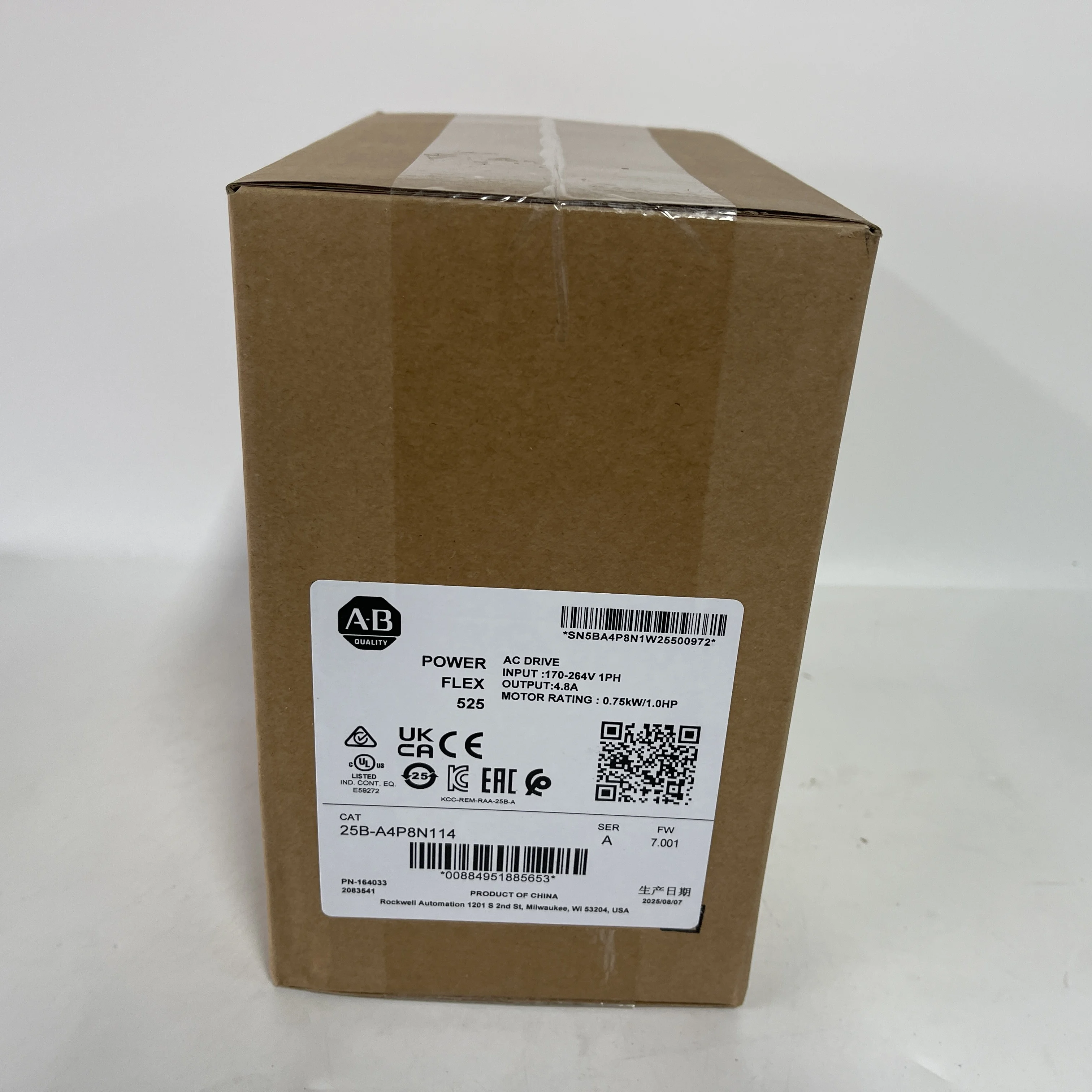 Allen‑Bradley AC Variable Frequency Drive (Inverter) 25B-A4P8N114 Allen‑Bradley AC Variable Frequency Drive (Inverter) 25B-A4P8N114