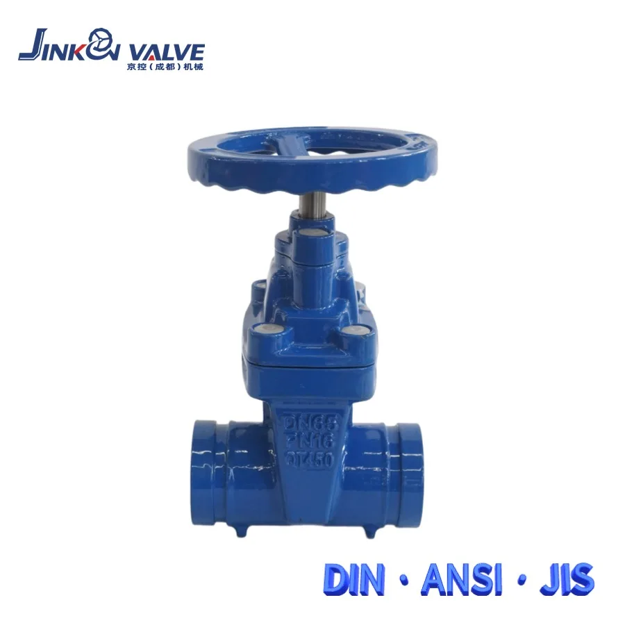 Grooved Non-rising Stem Resilient Seated Gate Valve Ductile Iron QT450 Body EPDM Soft Seal Corrosion Wear Resistant PN10
