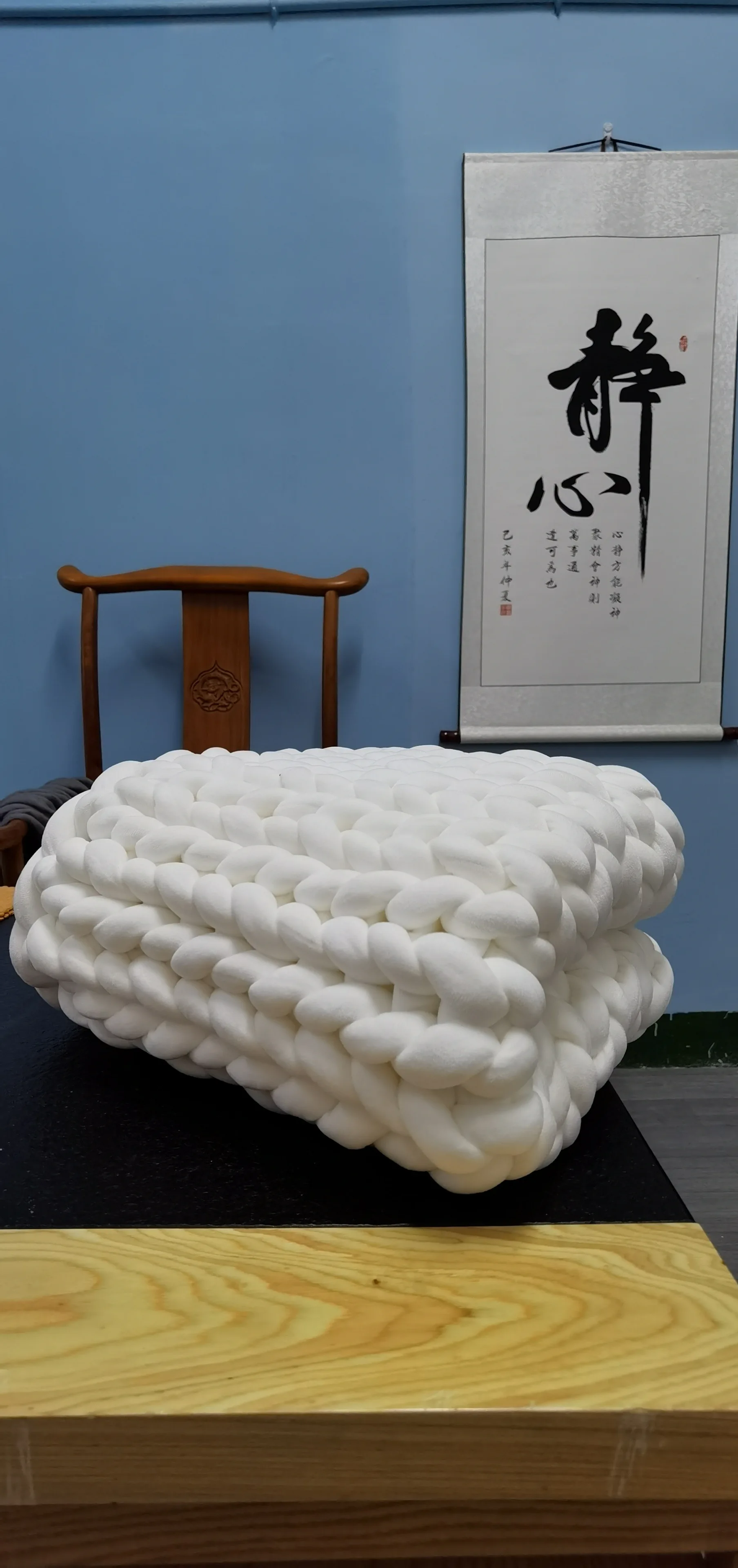 Velvet Tube Knitted Weighted Blanket Handmade Chunky Knit Weighted