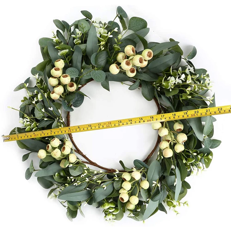 Details about   Large Eucalyptus Leaves Wreath Wall Porch Spring Home Green Plant Décor 