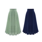 Long Women Skirts Women Wholesale Fashion Design Casual Comfortable Plain Summer Chiffon Pleated Long Maxi Women Skirts