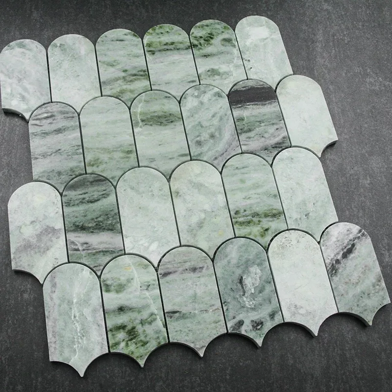 Luxury Arch Design Polished Marble Mosaic Flooring Tile