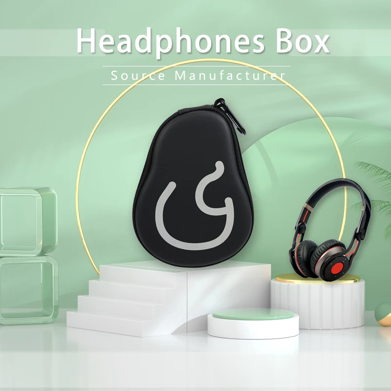 Custom Logo New Design Headphone Bag Hard Zipper Headset Organizer Case EVA Earphone Storage Box supplier