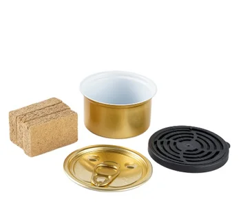 Golden Air Freshener Tin 80g 636# Round Shape Aluminum Cans With EOE and Plastic Lids for Car Fiber Pad Scented Air Freshener