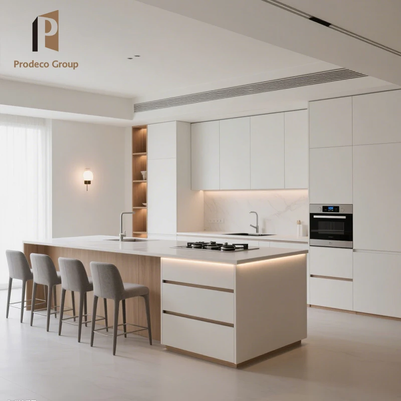 New Design Wood Kitchen Cupboard Custom Kitchen Cabinets Small Kitchen for Home Funiture