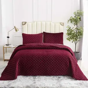 Cotton Feel Coverlet Popular Light Weight Linen Bedding Microfiber Bedspread Ready to Ship Soft Quilt for Summer