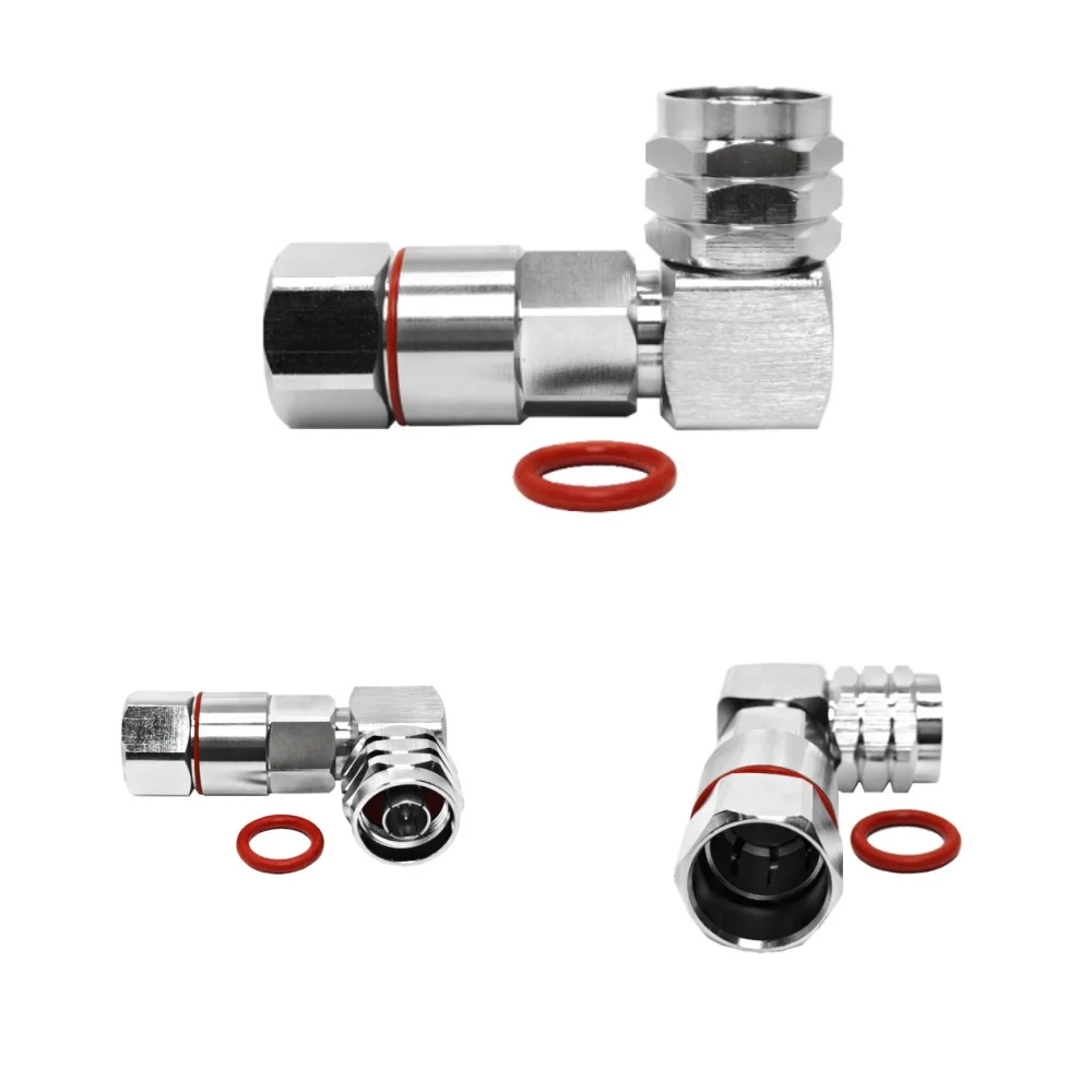 N Male Right Angle Plug Elbow Rf Coaxial Connector Clamp for LDF4-50A 1/2 Feeder Cable with Low PIM