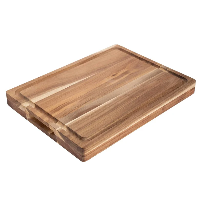 Wholesale Acacia Wood Chopping Blocks & Butcher Block with Juice Groove Eco-Friendly Durable Easy Clean for Kitchen Countertops