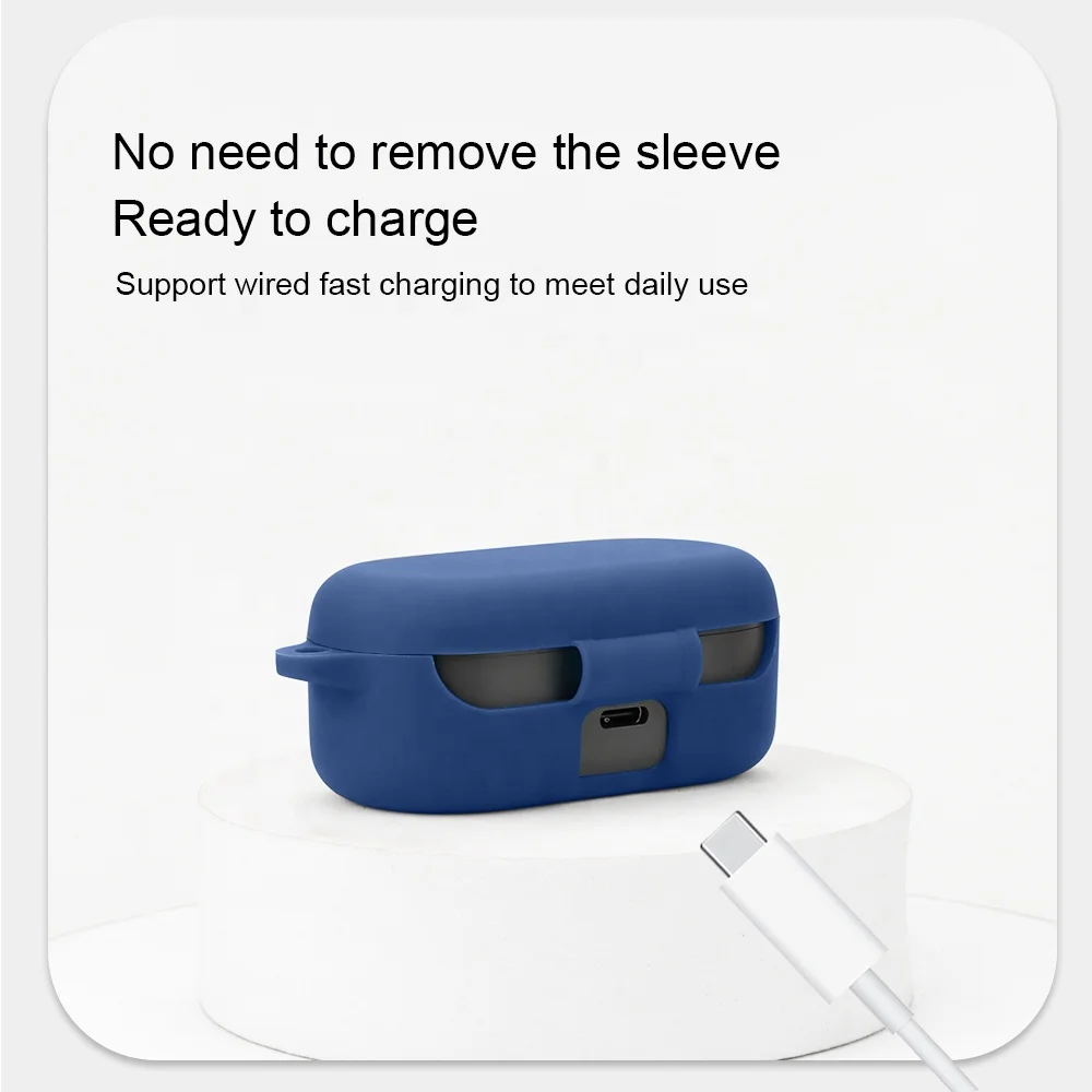 Custodia Silicone Per OPPO Enco Buds2 - Kit 5 Accessori Impermeabile Con Borsa E Cavo, Nero - Foto 8