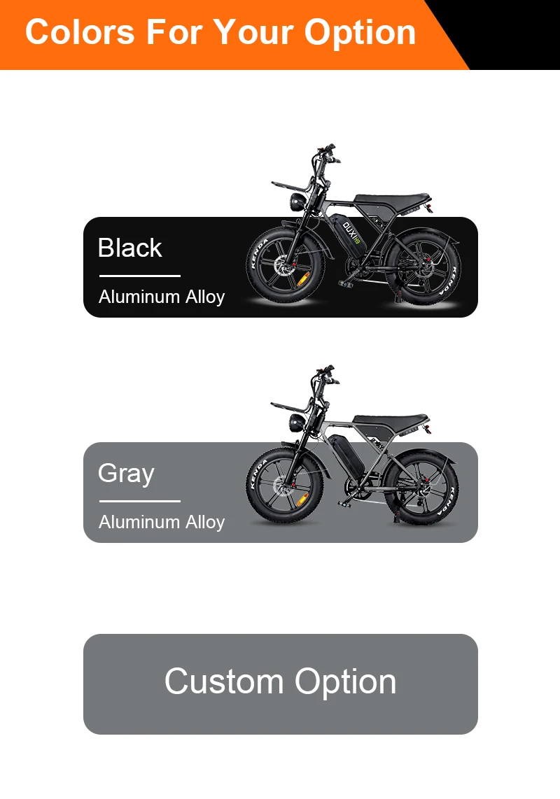 OUXI H9 Electric Hybrid Bike Fat Tire E-Bike With 250w/1000w Fatbike Hydraulic Brake EU Warehouse for City Riding