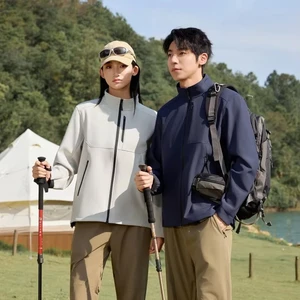 High-quality Unisex Spandex/Polyester Windproof Stand Collar Autumn Winter Work Jacket Breathable Casual Outdoor Wear Zipper