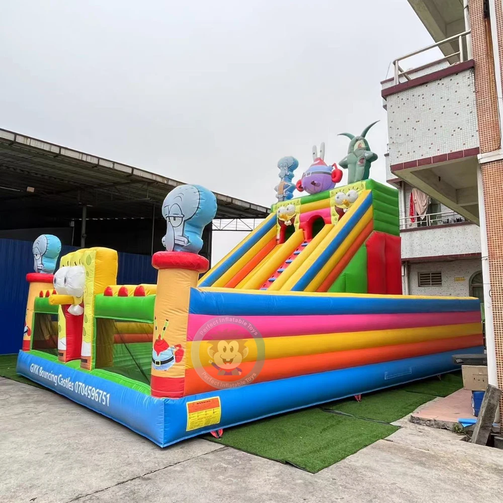 Pink Inflatable Slide spongebob Inflatable Water Slide rainbow Inflatable Pool Water Slide