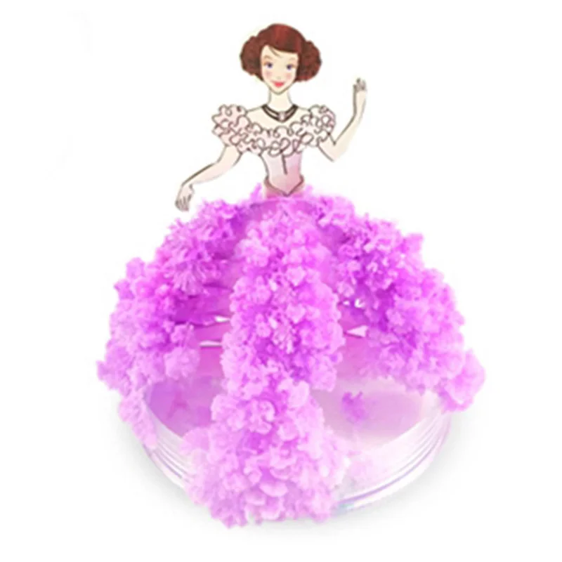 DIY Handmade Princess Purple Science Educational Toys Paper Growing Set Best Christmas Gift for Girls
