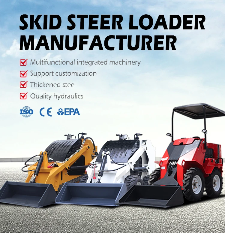 product free shipping ce skid steer loader wheel electric tracked mini front end skid steer loader with attachments-54