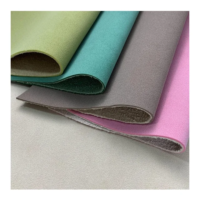 High Quality 1.8 mm Thick Lamb Skin Matte PU Material Artificial Faux Synthetic Microfiber Leather for Shoes Sofa Bag Upper
