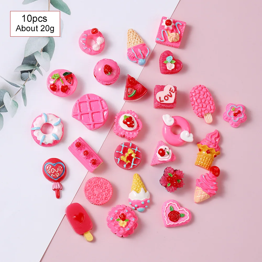 yolai 50pcs 3d gummy candy nail charms colorful sugar gummie candy lollipop  cute kawaii 3d nail art charms for nail art designs diy crafting