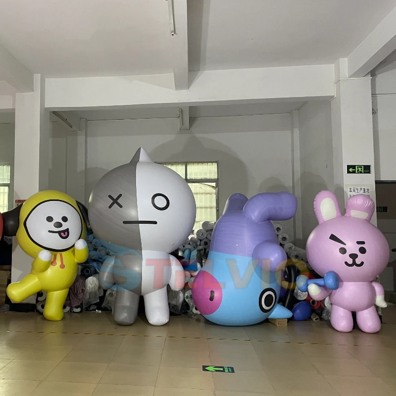 Customized Giant Inflatable Cartoon Character Model Inflatable Blue ...