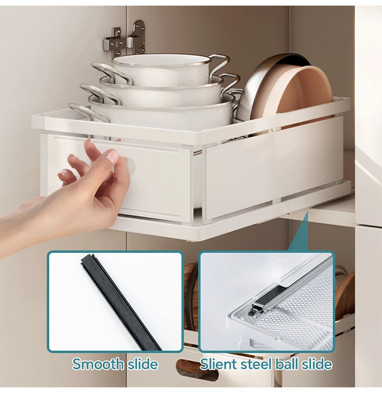 Multifunctional Kitchen Sliding Cabinet Rack Drawer Organizer Rack Cup ...