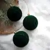 Plaid flocking ball-Green (three pack)