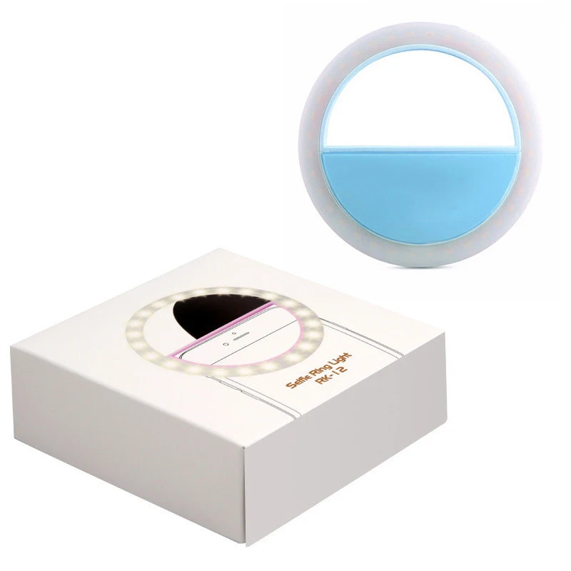 Wholesale Battery Rechargeable Ring Lamp for Smart Phone Makeup Adjustable Mini Selfie LED Ring Light with Bank Clip for Phone