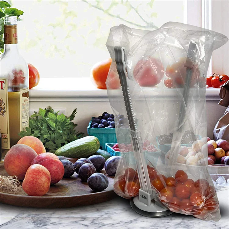 Hands Free Baggy Rack Gallon Bag Holder Stand Ziplock Bag Holder Stand  Adjustable For Plastic Freezer Bags 