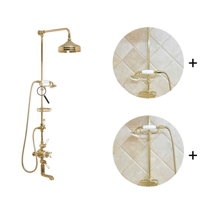 Traditional Brass Triple Function Exposed Thermostatic Shower System factory