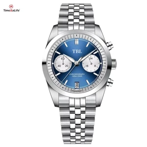 Sapphire Glass Waterproof Date Men's Watch Chronograph Quartz Analog Timer VK64 Movement Stainless Steel Wristwatch for Men