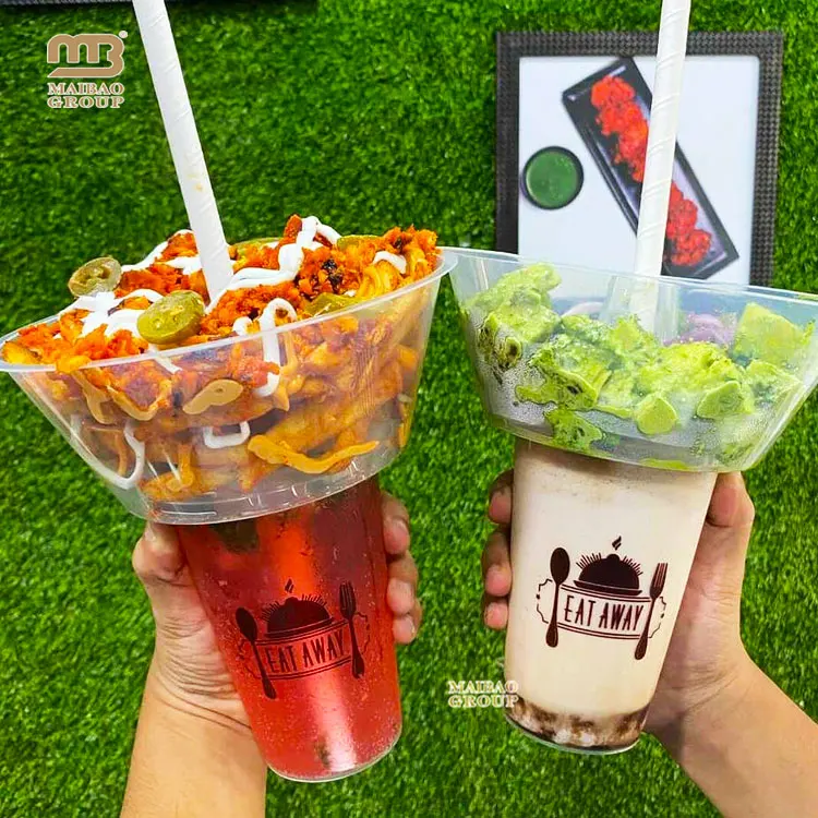 BOOSHMall 2 Pezzi Vassoio Rettangolare in Plastica, Vassoi Fast Food