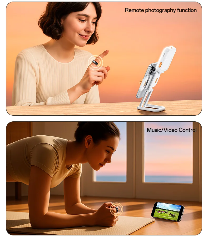 Yesido LCD Real-time Digital Display Dual-channel Sensor Precision Waterproof 24-hour Health Management Smart Ring IO36