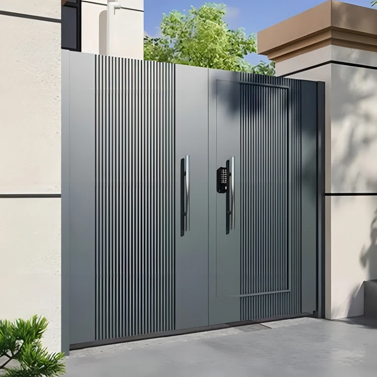 Automatic Double Panels Swing Style Iron Driveway Gates Latest Main Gate Designs Decorative Aluminum Gates