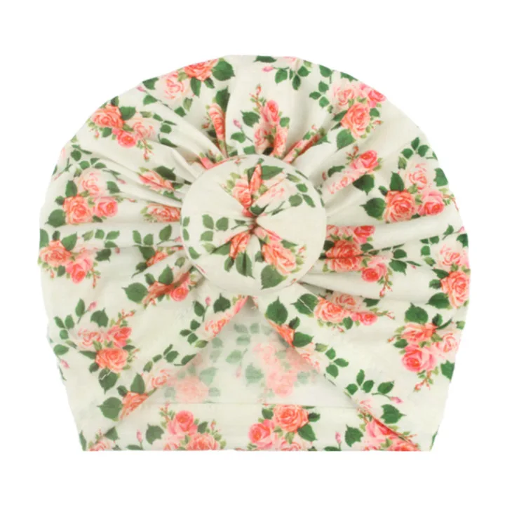 Новая однотонная детская шапочка с бантом милая для новорожденных хлопковая шапка крестиком индийская тюрбан детский пуловер