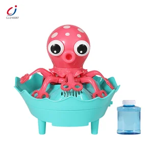 Chengji Interactive Summer Outdoor Plastic Soap Octopus Bubble Toys Juguetes Electric Octopus Bubble Machine Toys