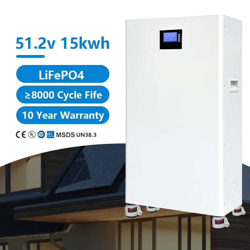 Sistema de batería solar LiFePO4 de larga duración 48 V 200 Ah 10 kWh 300 Ah 15 kWh almacenamiento de ciclo profundo conexión CAN en paralelo