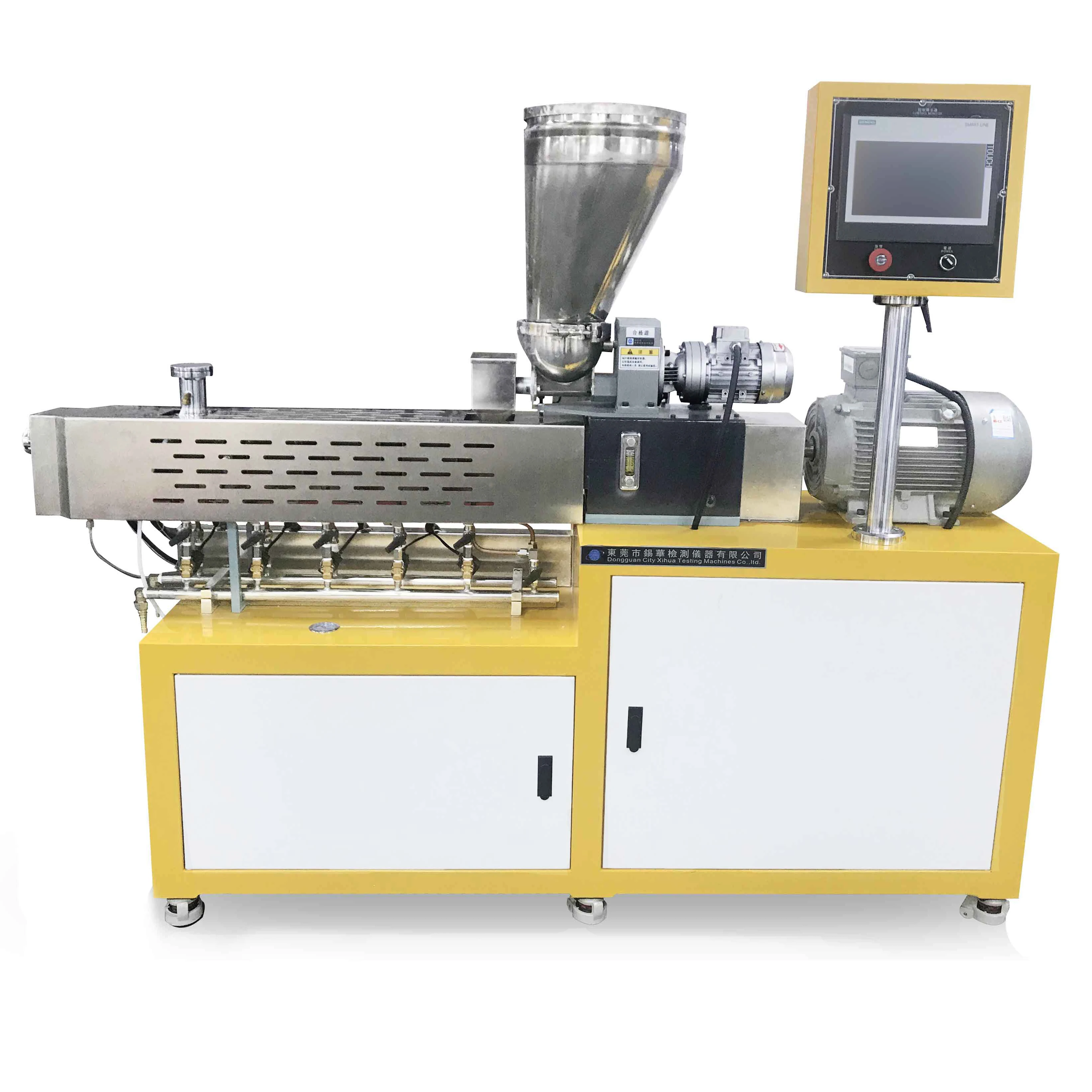 High Efficiency Twin Screw Extruder for Plastic Compounding New Condition Lab Equipment PS PE ABS Bearing Motor for Pelletizing
