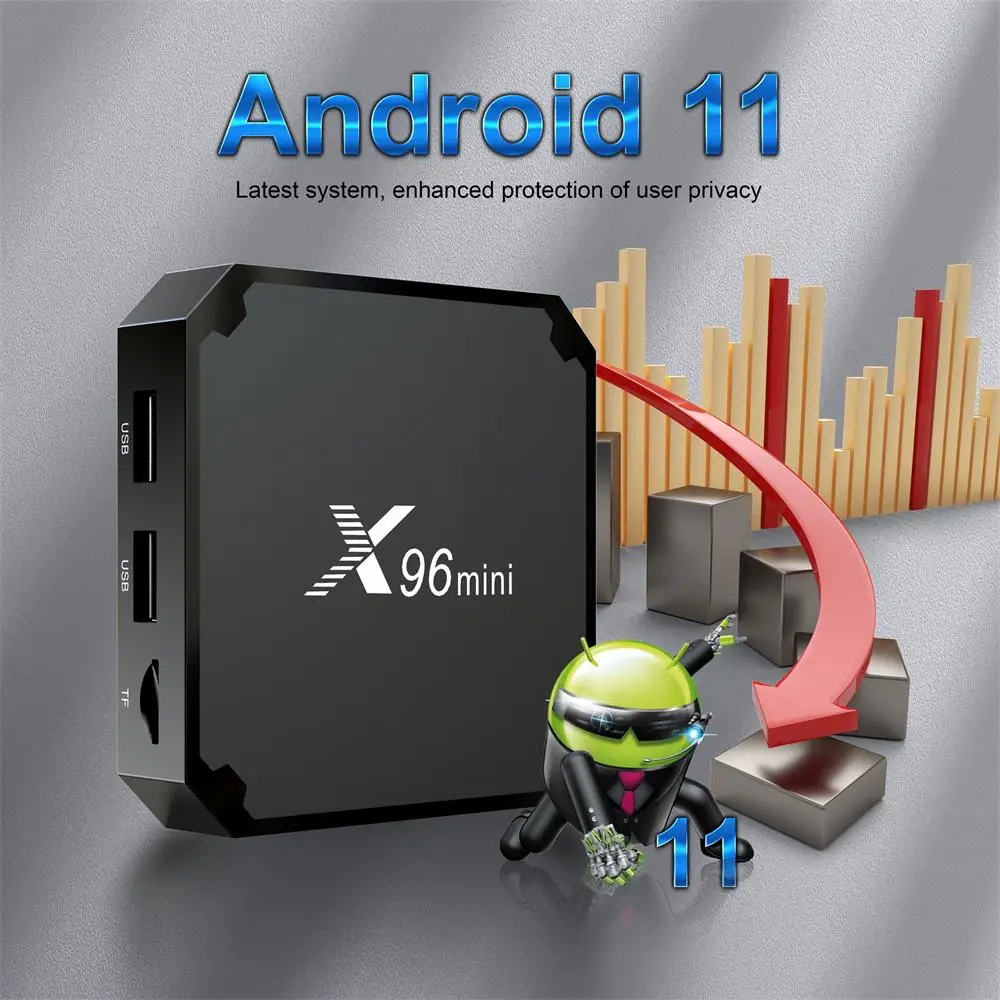 X96Mini W2 Android 11.0 TV Box S905W2 Dual WiFi 4K TV Box Android 2GB Ram 16GB Amlogic X 96 Mini
