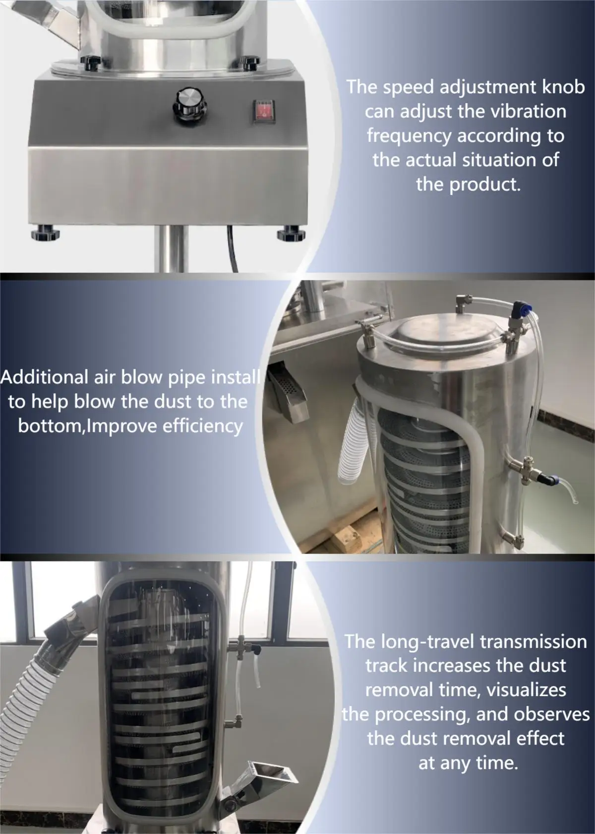 SZS-230 High Quality Easy Maintenance Uphill Tablet Deduster Chemical Industries Tablet Uphill Deduster factory