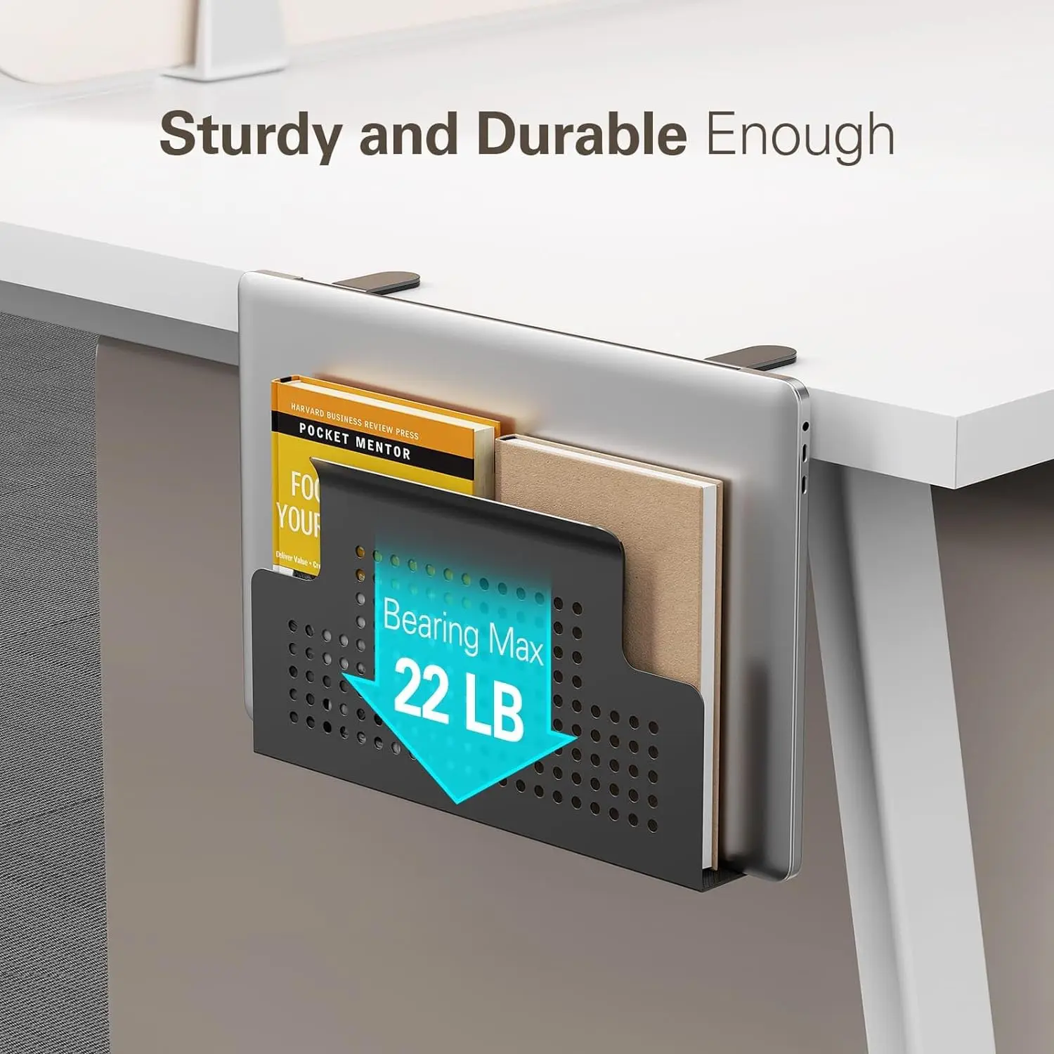 Under Desk Storage,No Drill Desk Side Storage,Adjustment Under Desk Organizer With Pen