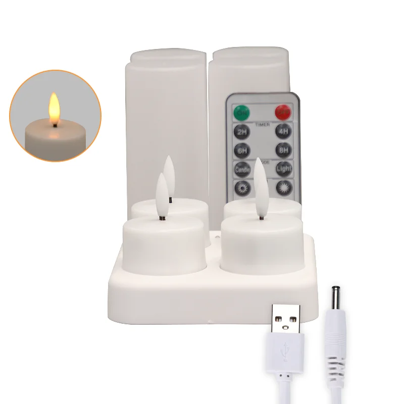 Source Set-6 Home Decoration Tea Light Rechargeable Led Flameless