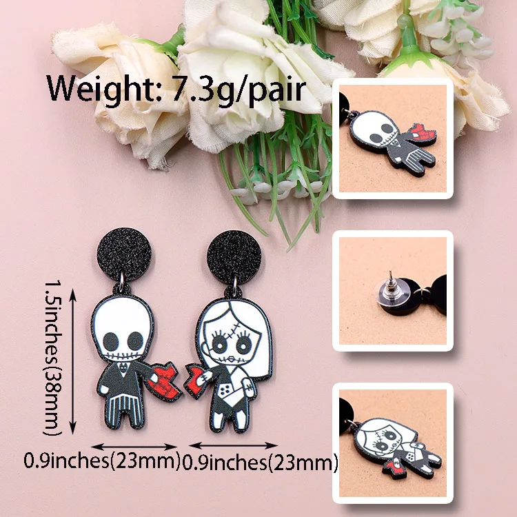 ERS716ER1514 Halloween Children's Earrings Fine Acrylic Cartoon Drop Party Pearl Custom Resin Diamond ODM Hot Selling Weddings manufacture