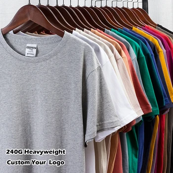 wholesale High Quality blank 100% cotton 210grams Custom logo Printing heavyweight Oversized tshirts plus size men's t-shirts