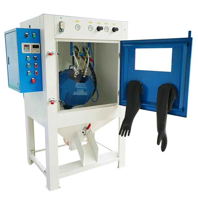 Automatic Tumble Sandblasting Cabinet Machine With Rotary Drum