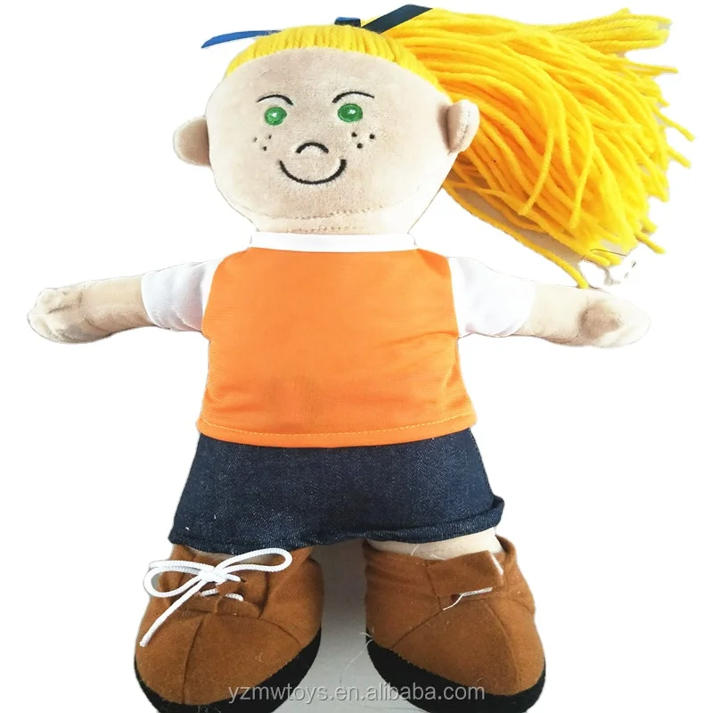 Custom 40cm Wool Braided Soft Plush Rag Doll Girl
