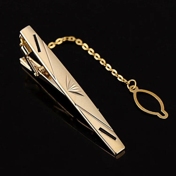 Vintage Chain Copper Stainless Tie Clip Bar Pin for Men