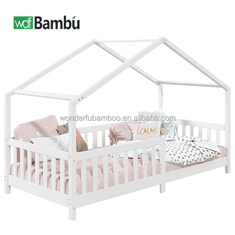 WDF Hot Sale Custom Wooden Bed Child Floor Bed Bamboo Children Bunk Beds Large Size Lit Enfant For Child details