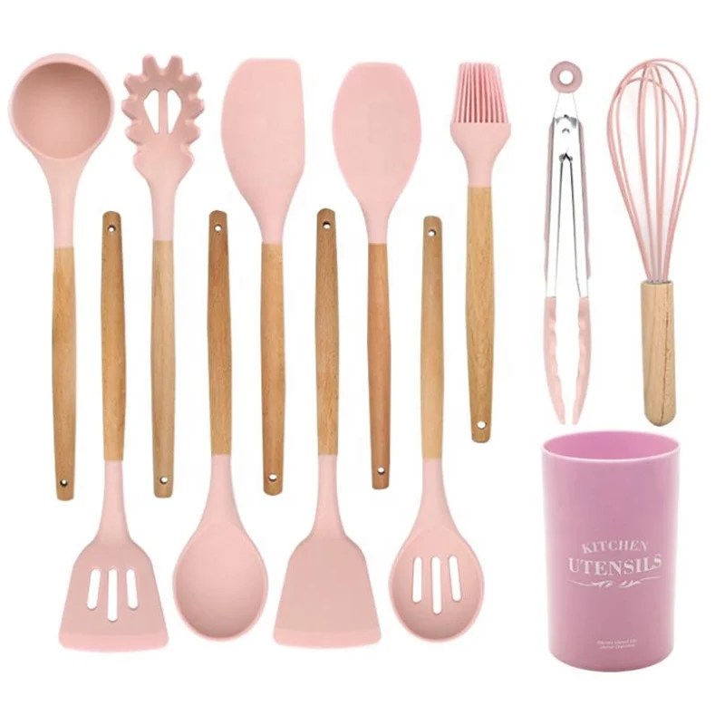 pink spatulas cooking utensils