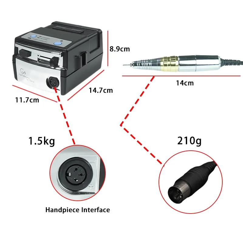 product at nd 182 exclusive dealing 28000rpm pedicure machinery metal manicure drill brush motor g5 nail sander for salon-3