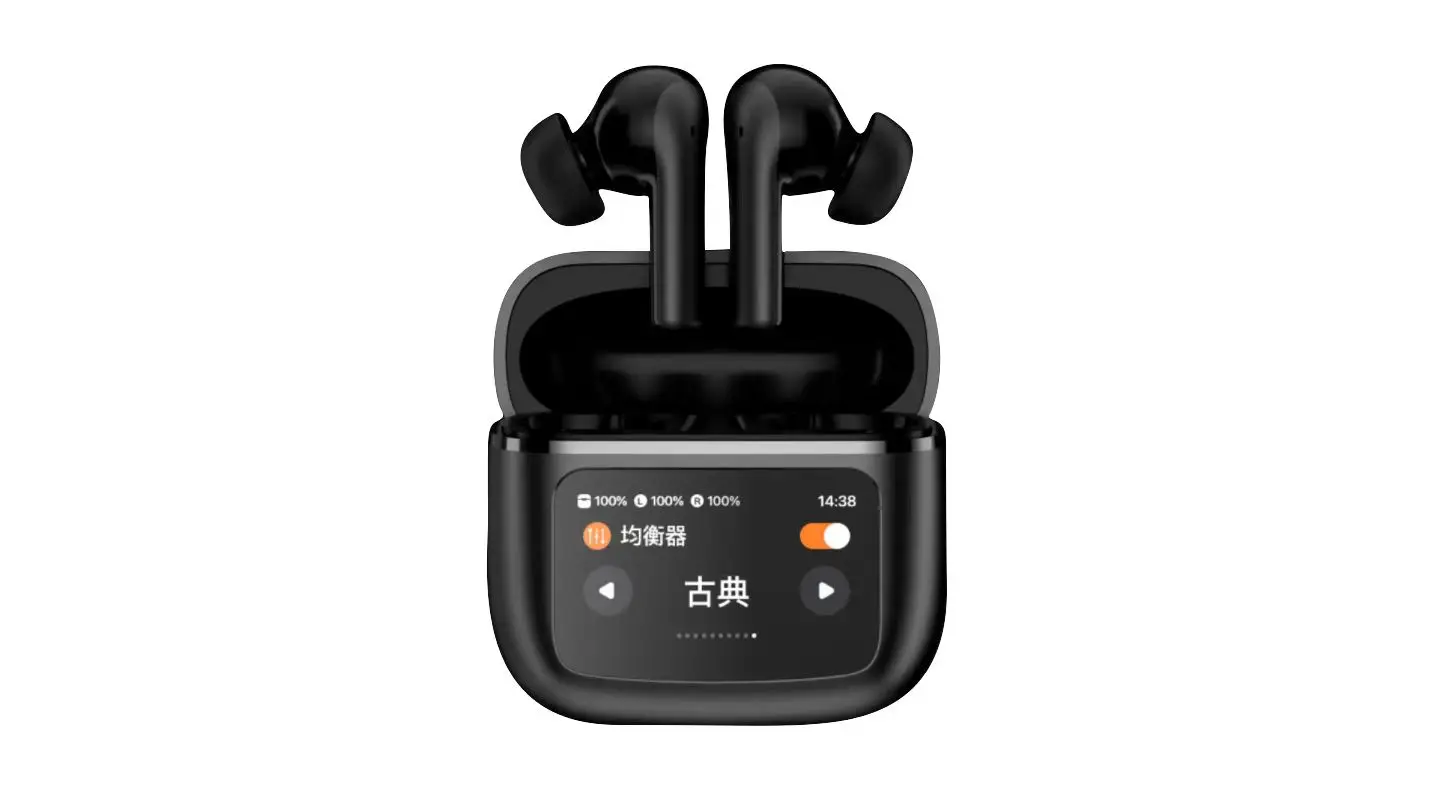 New Design D12 LCD Touch Screen ANC Tws Earphone ENC Earphone Gaming Headphones with Memory