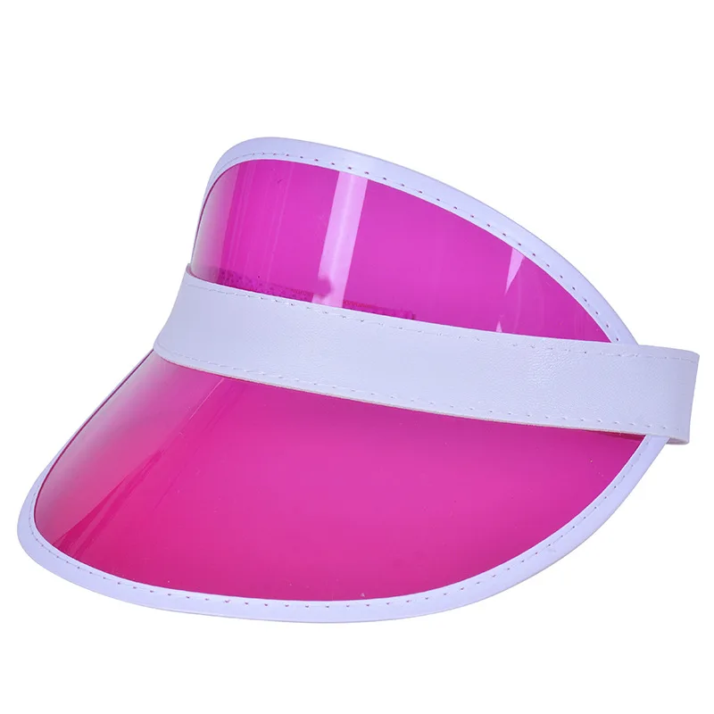 New Design Custom Logo UV Protection Hat Transparent Pvc Plastic Sun Visor Cap