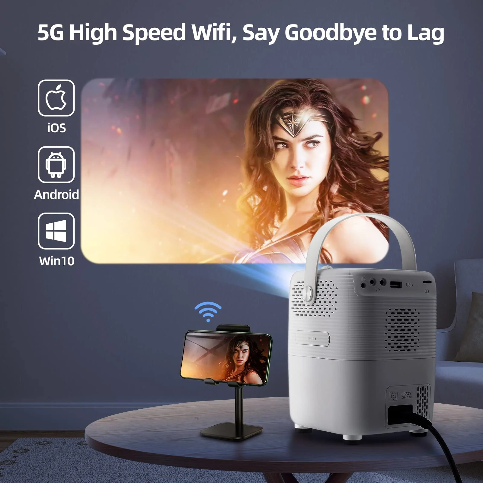 Прямые продажи с завода Android-проектор A007 1080p светодиодный портативный умный проектор для наружных встреч домашних