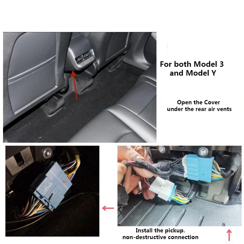 Tesla Model 3 Y Retrofit Non Destructive Wire Harness Cable for Power Supply With Relay Transformer